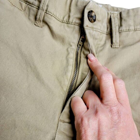 Goodfellow Soft Cotton Blend Comfy Tan Flat Front Chino Khakis Pants Jeans - Picture 5 of 8